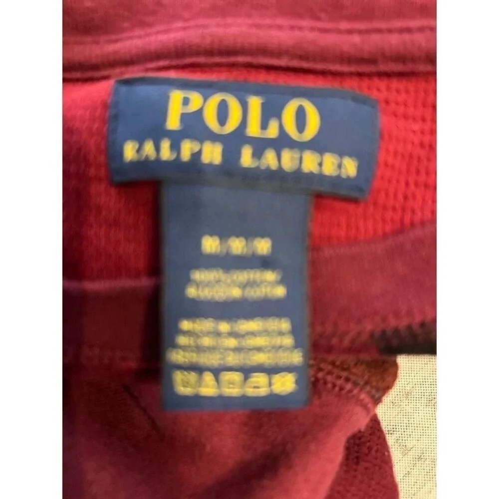 Men's Polo‎ Ralph Lauren long sleeve maroon camo pull over size medium